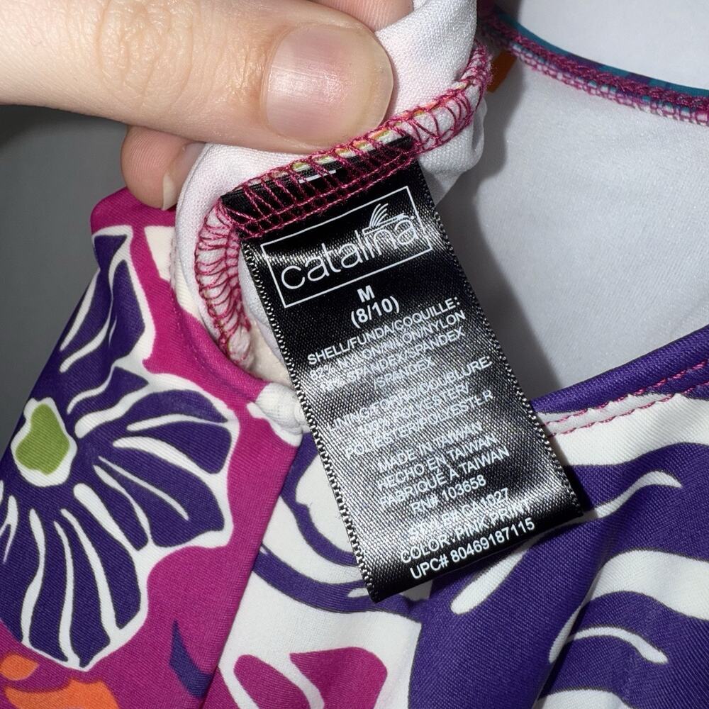 Catalina Women’s Vintage Floral Print One Piece Swimsuit Size M 8/10 - Picture 6 of 6